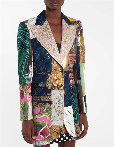 dolce gabbana patchwork blazer